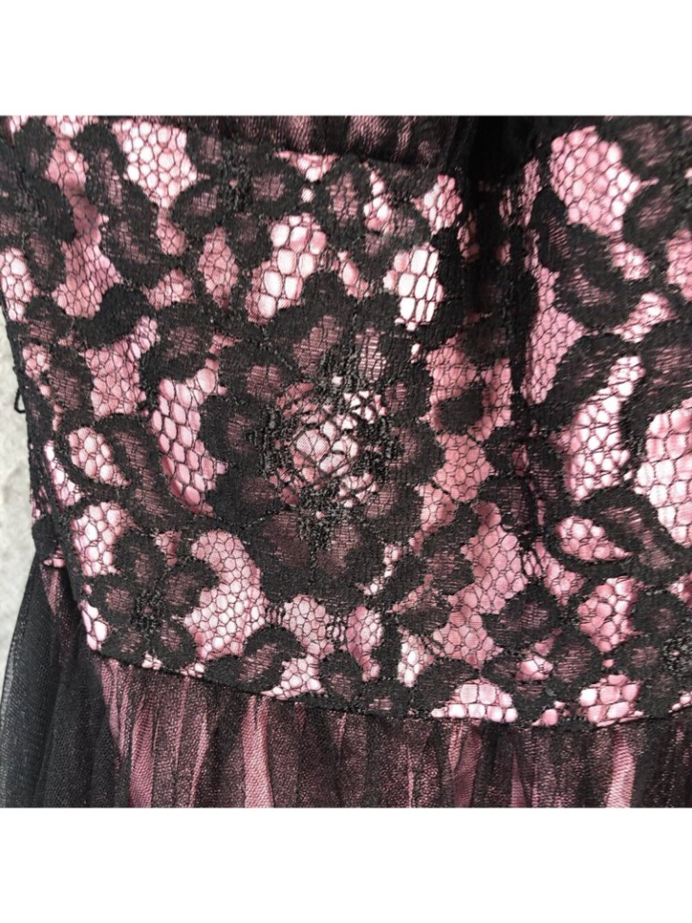 Betsy & Adam Dress Women 6 Purple Black Mesh Whimsigoth Fairy Grunge Y2K Halter - Picture 7 of 16